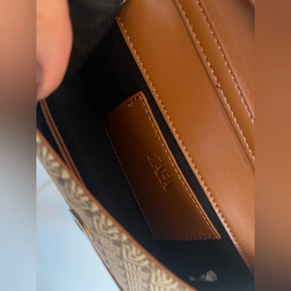 Zara Tweed Buckle mini crossbody Bag